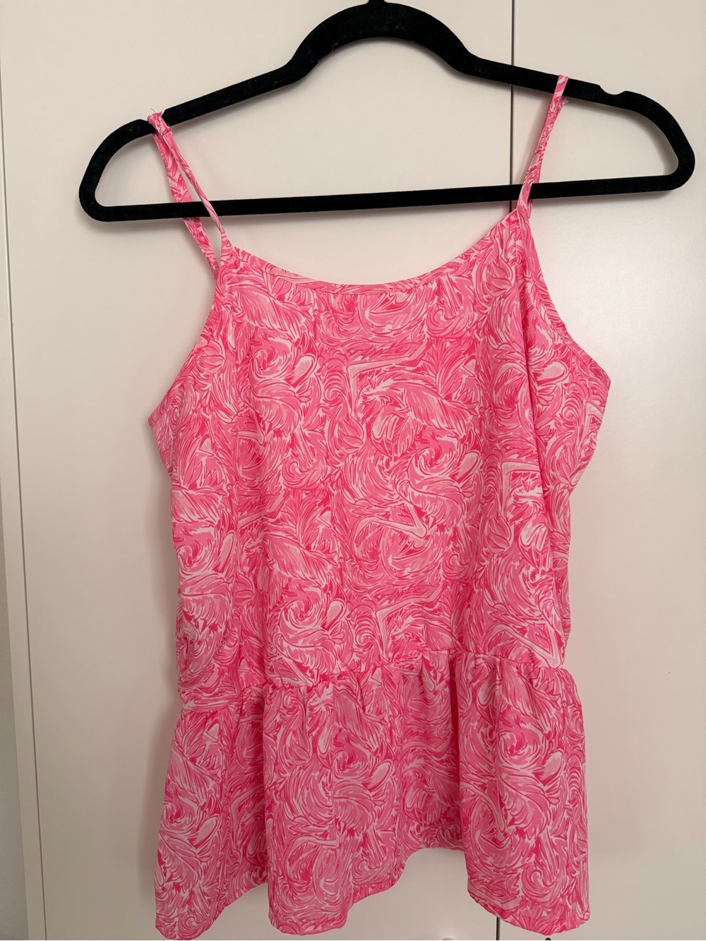 Lauren James Pink Marbled Peplum Cami